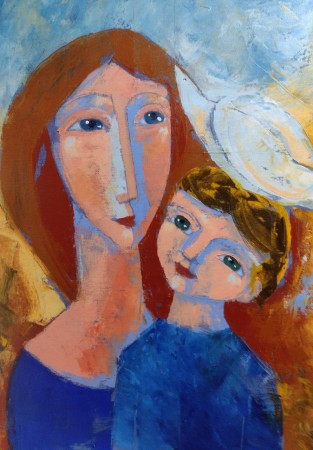 Maternidade com pomba 78x58 cm. R$ 3.000